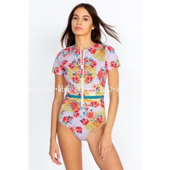 Johnny Was Japer Neoprene One-Piece Swimsuit New with Tags Size Medium - Picture 1 of 7